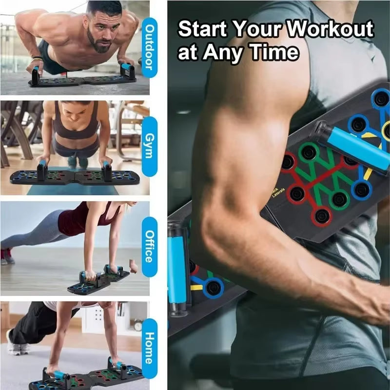 Push-Up Board Set Portable Multifunctional Push-Up Bar Foldable Fitness Equipment for Chest Abdomen Arms/Back Training