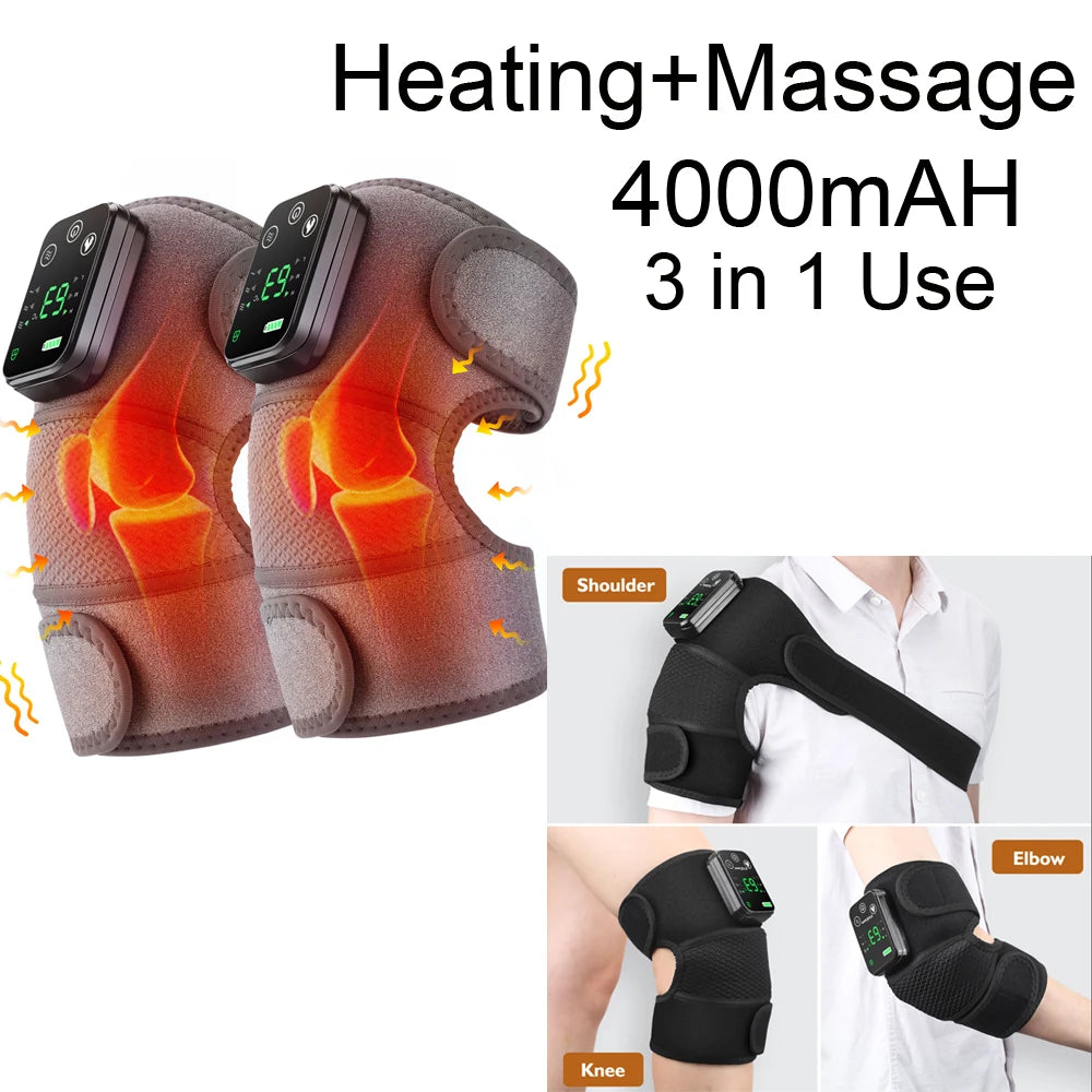 Eletric Heating Knee Massage Instrument Vibrator Knee Pad Joint for Elbow Leg Knee Shoulder
