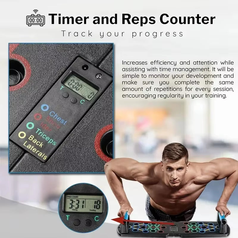 Push-Up Board Set Portable Multifunctional Push-Up Bar Foldable Fitness Equipment for Chest Abdomen Arms/Back Training