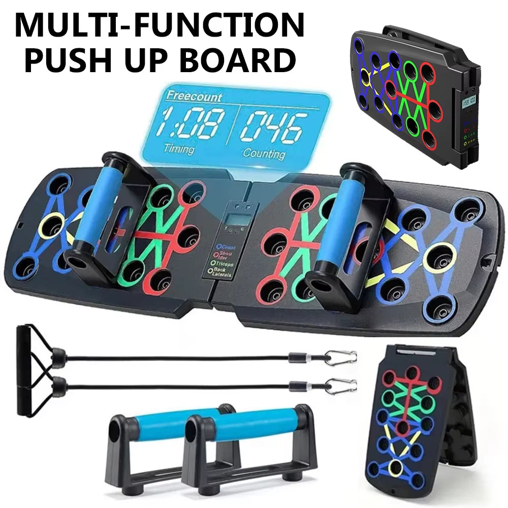 Push-Up Board Set Portable Multifunctional Push-Up Bar Foldable Fitness Equipment for Chest Abdomen Arms/Back Training
